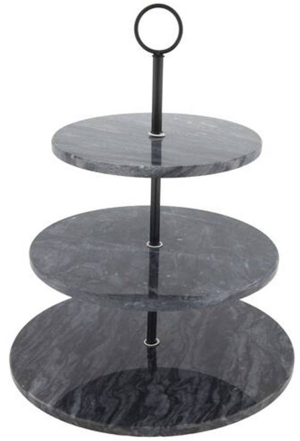 Etagère Zwart Marmer – 3 Lagen – Ø30 x 37 cm