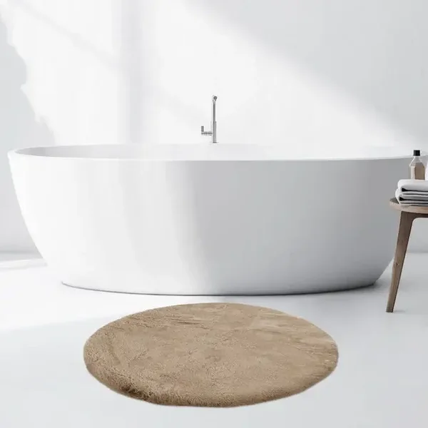 Ronde badmat hoogpolig - Rhine 425 Beige - Ø 100cm