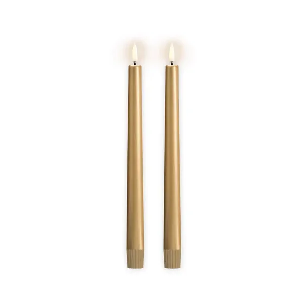 Gouden LED Dinerkaarsen 25 cm – Set van 2 – Uyuni