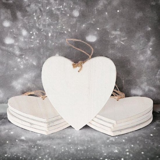 Hartjes wit - Ophang baar - Heart Essential - 10 Stuks - 10x10x h0.7 cm