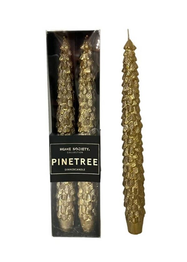 Home Society Dinerkaars Pinetree Goud – 25 cm – Set van 2