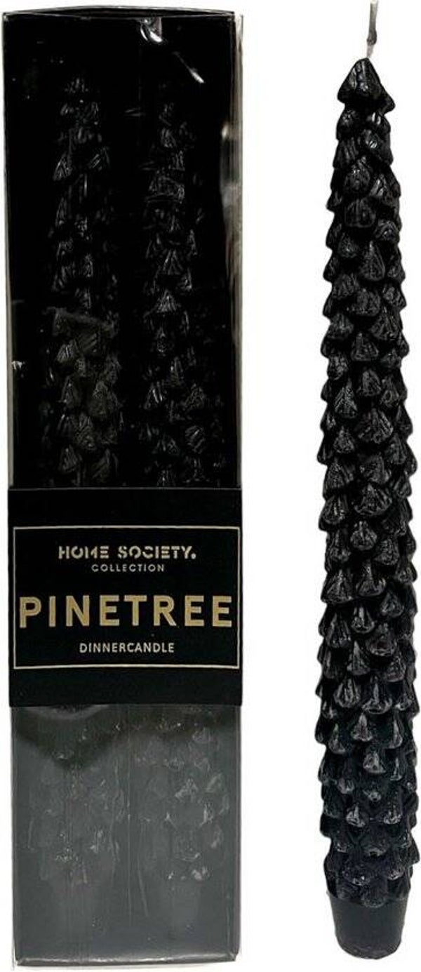 Home Society Dinerkaars Pinetree Zwart – 25 cm – Set van 2