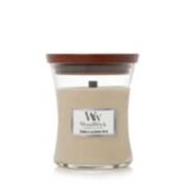 WoodWick Medium Tonka & Almond Milk Geurkaars