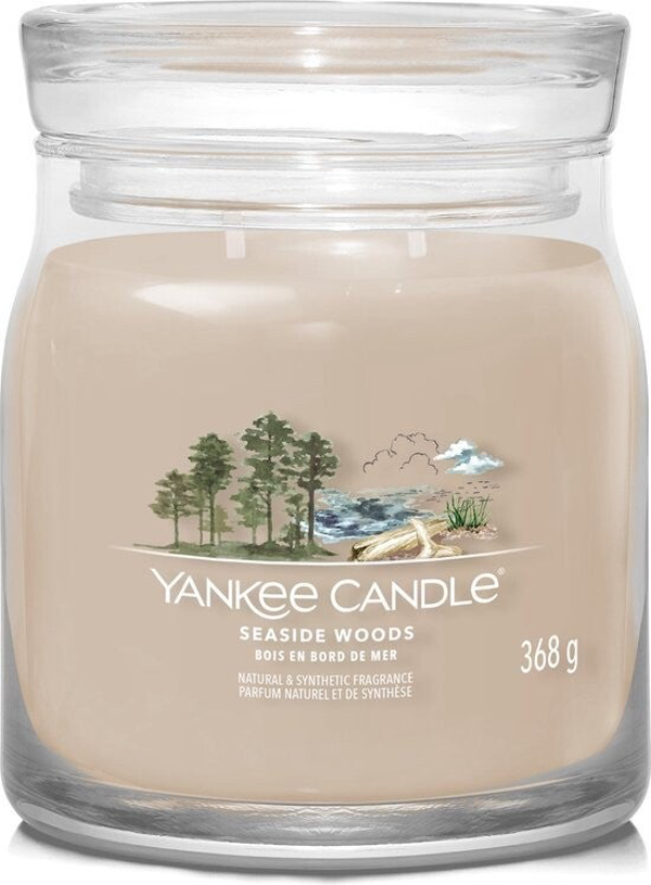Yankee Candle Seaside Woods Medium Geurkaars – 2 Lonten – Tot 50 Uur