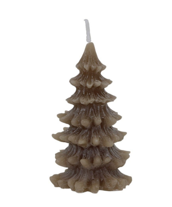 Decoratieve Kerstboomkaars Tree James – Taupe, Wit of Rood – 10 cm