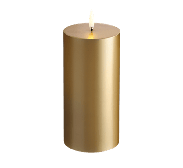 Gouden LED Stompkaars Ø7,8 x 15 cm – Uyuni Smooth