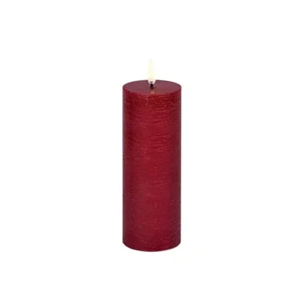 Uyuni LED Rustieke Stompkaars Carmine Red – Ø5,8 x H10 cm