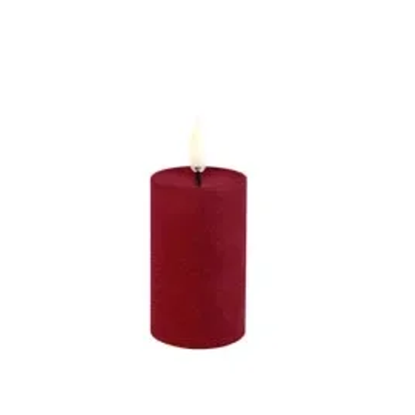 Uyuni LED Rustieke Stompkaars Carmine Red – Ø5 x H7,5 cm