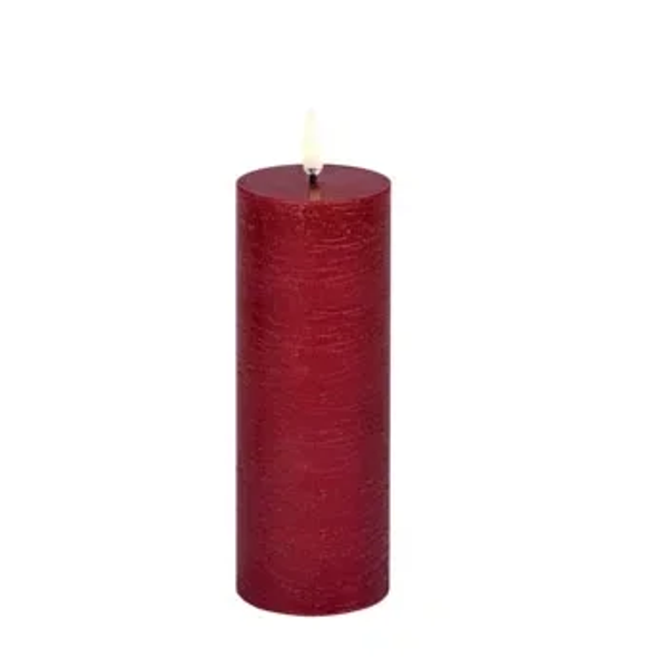 Uyuni LED Rustieke Stompkaars Carmine Red – Ø5,8 x H15,2 cm