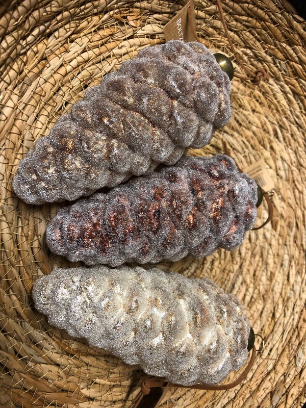 Set van 3 glazen hangende kerstornamenten van Boltz Mikan