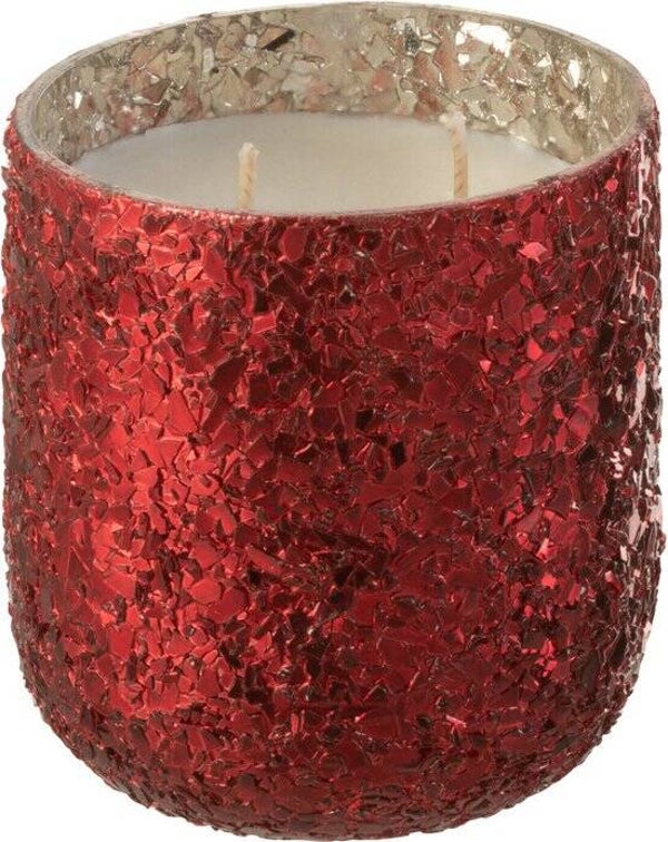 J-Line geurkaars Luxuria - Berry Bliss - glas - rood