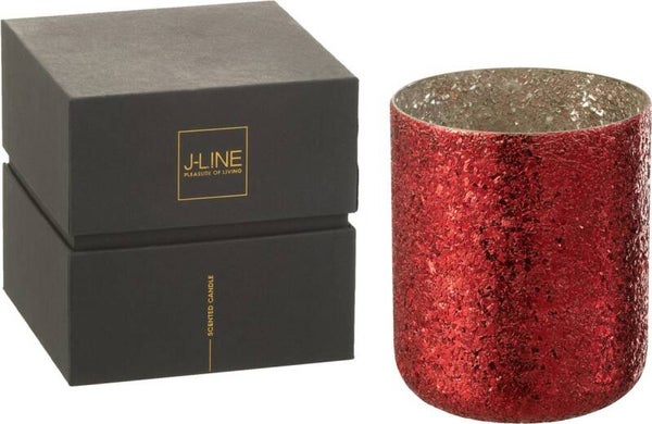 J-Line Geurkaars Luxuria Berry Bliss – Rood Glas – XL – 120 Branduren