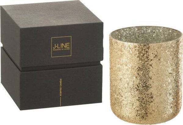 J-Line Geurkaars Luxuria Vanilla Escape – Goud Glas – XL – 120 Branduren