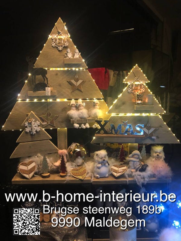 Kerstboom Steigerhout - set 3 KLEIN