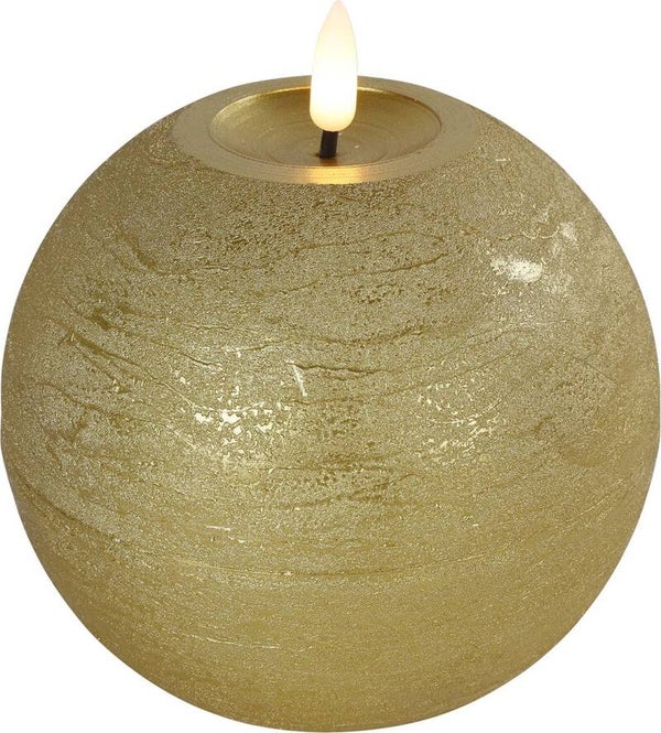 Countryfield Led kaars Goud - Countryfield LED kaars/bolkaars- goud - B8 x H9,5 cm - Lyon - warm wit