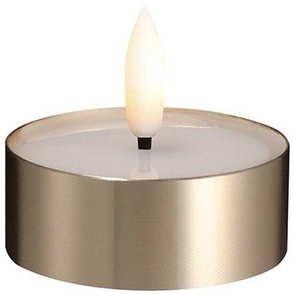 Moods & More Melted LED Theelicht – Messing - Goud  – Ø 6,3 × 2,5 cm