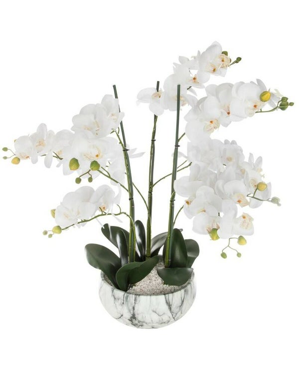 orchidee pot cim marmer h65, wit