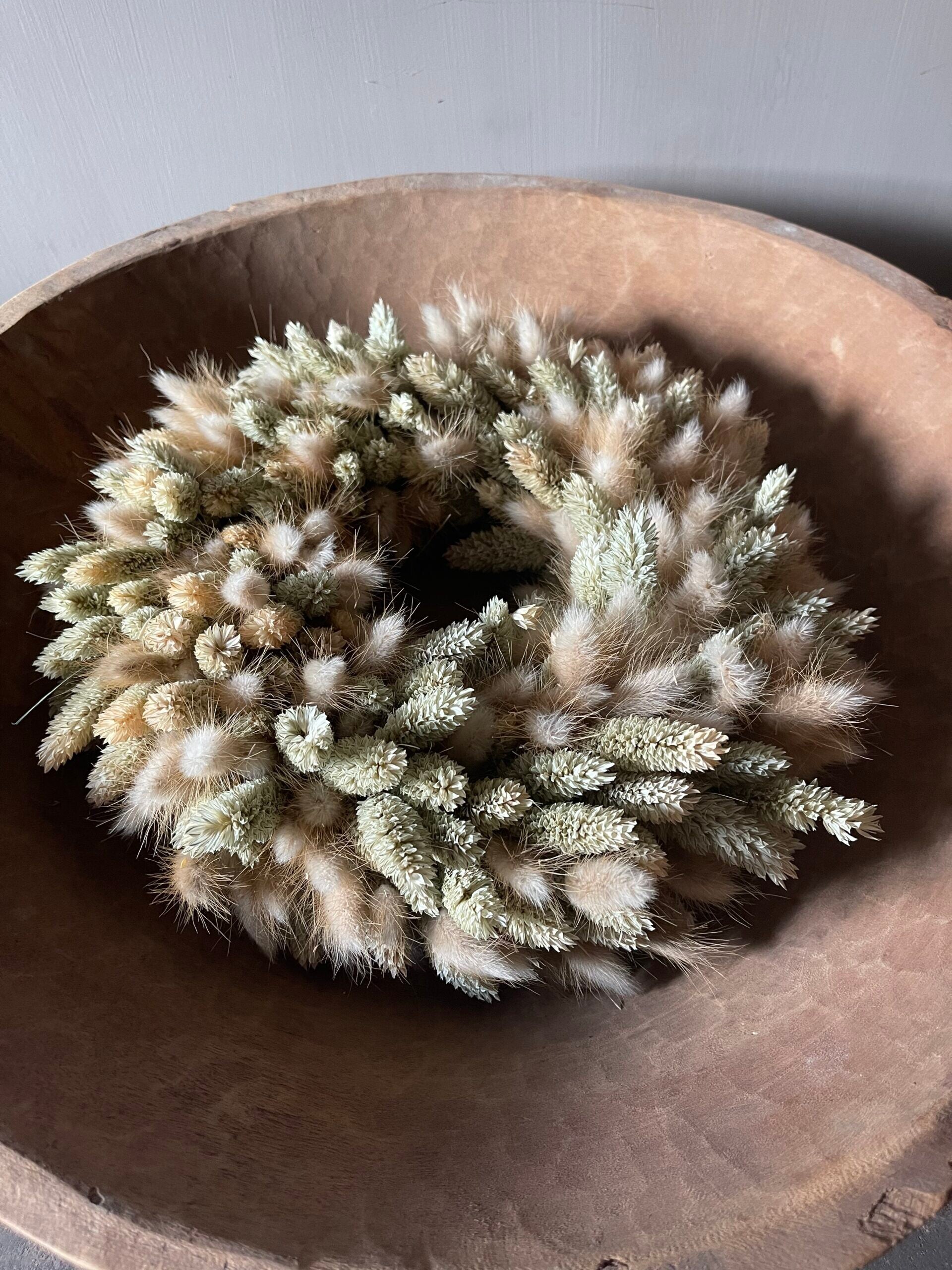 Droogbloemen Krans - Naturel - Krans Lagurus Phalaris - diameter 28 cm