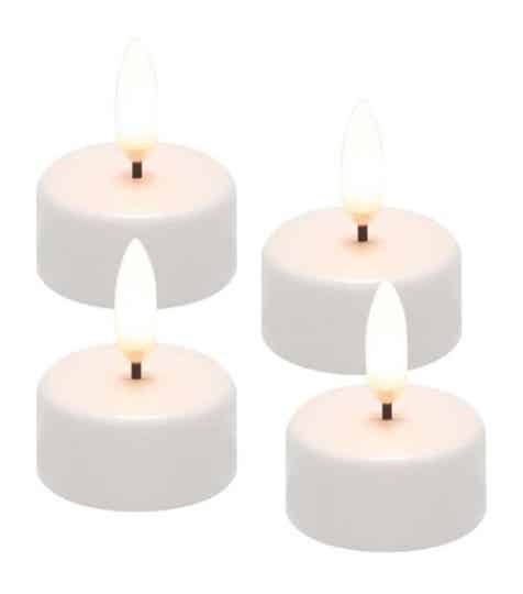 Theelichtjes led - Eledea Led Theelichtjes (4 pack) - batterij is inbegrepen - 3D LED-vlam - Ø3,8 cm -  SET van 4 stuks