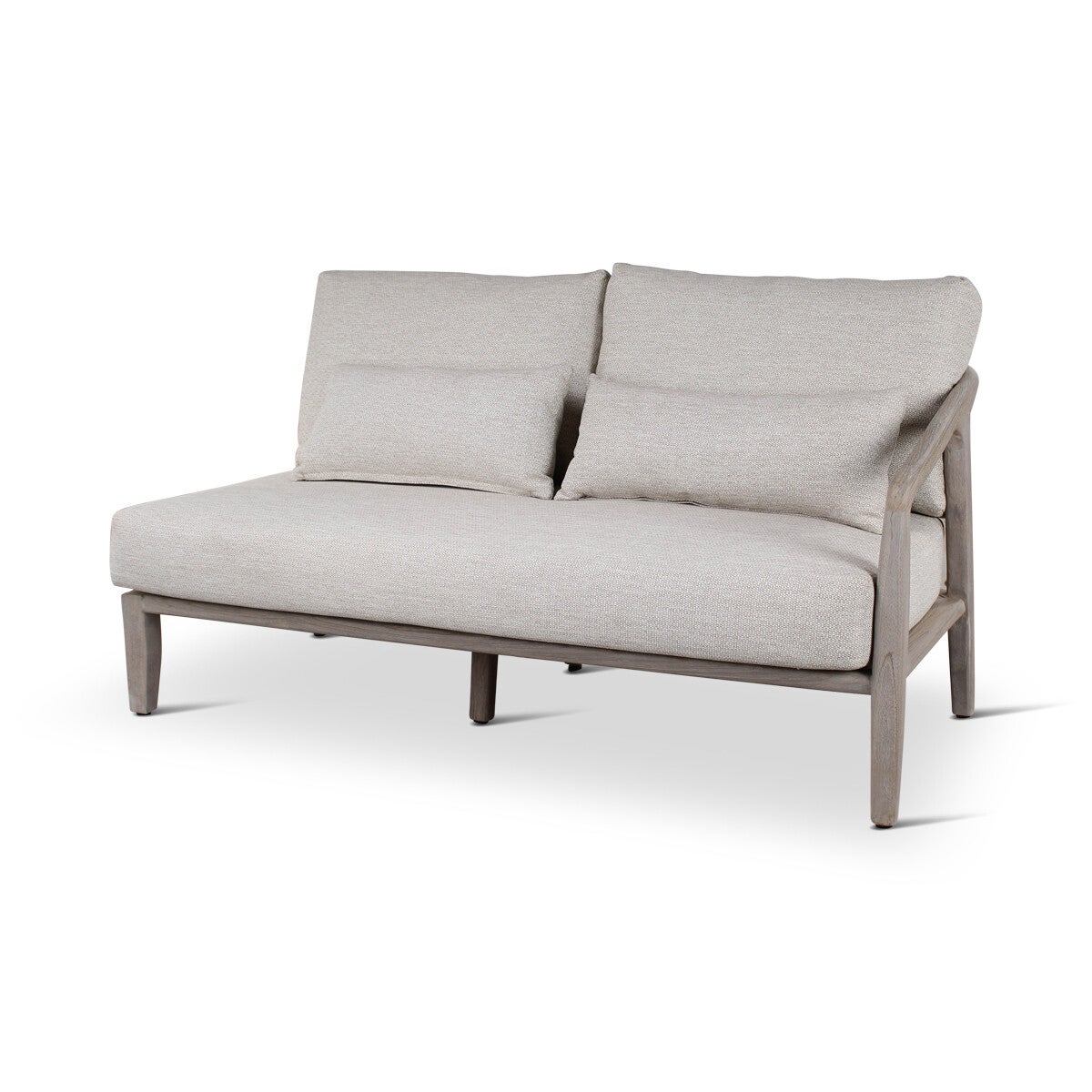 ANAIS zit rechts teak grey, beige weving incl kussenset beige