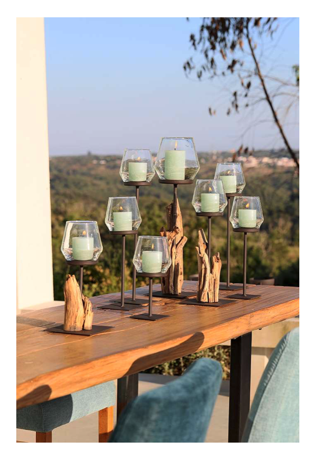 Kandelaar Zwart Metaal – Met Stevig Glas – Keuze uit 3 Hoogtes | B-home Maldegem