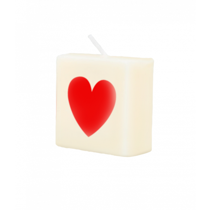 Letter Kaarsje Rood Hartje - Scrabble Kaarsjes.