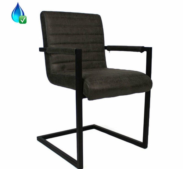 Eetkamerstoel Block antraciet leer