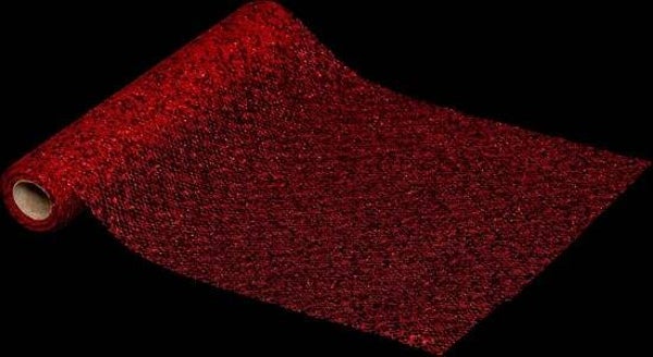 Tafel Loper rood met glitters - 28 x 300 cm - Tafelloper - Kerstmis