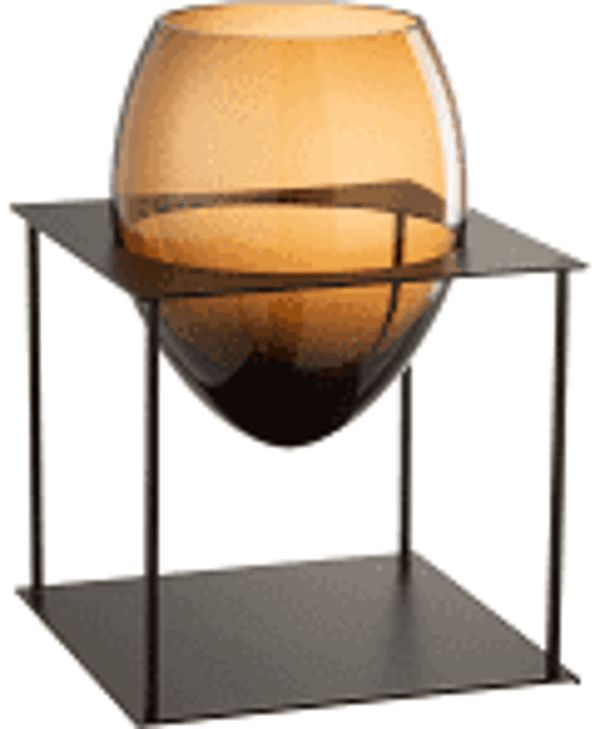 J-Line Vaas Joyce Bruin/Zwart Metaal/Glas Medium