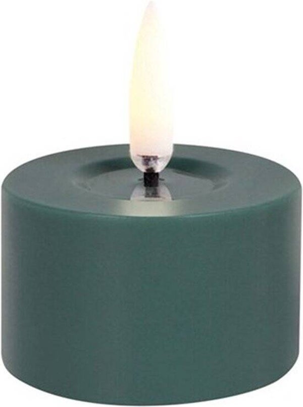 Uyuni - Mini Melted LED kaars - Pine Green - 5x2,8 cm