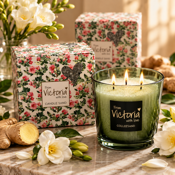 Victoria with Love Candle Sand Pearl – Geparfumeerd Kaarsenzand