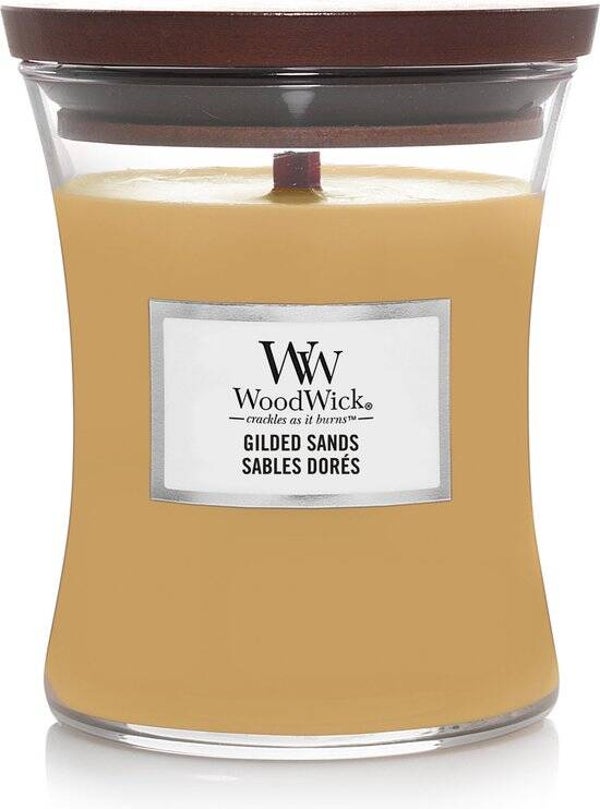 WoodWick Gilded Sands Geurkaars – Medium / Ellipse