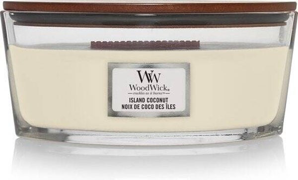 WoodWick Island Coconut Ellipse Geurkaars – HearthWick® Flame