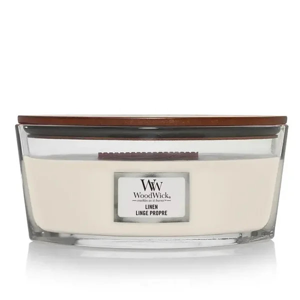 WoodWick Linen Ellipse Geurkaars – HearthWick® Flame