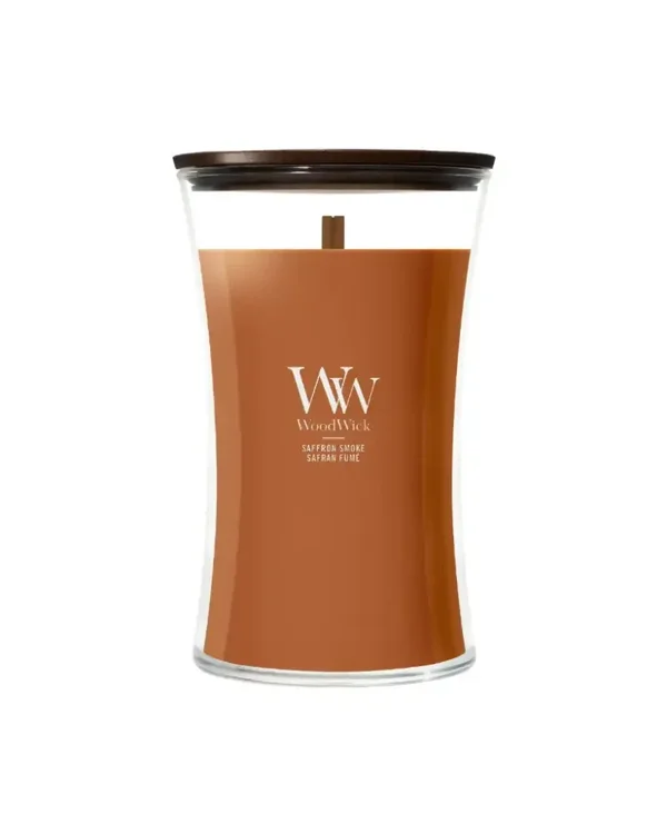 WoodWick Saffron Smoke Large Geurkaars – 25% Korting