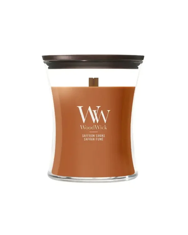 WoodWick Saffron Smoke Medium Geurkaars – 25% Korting