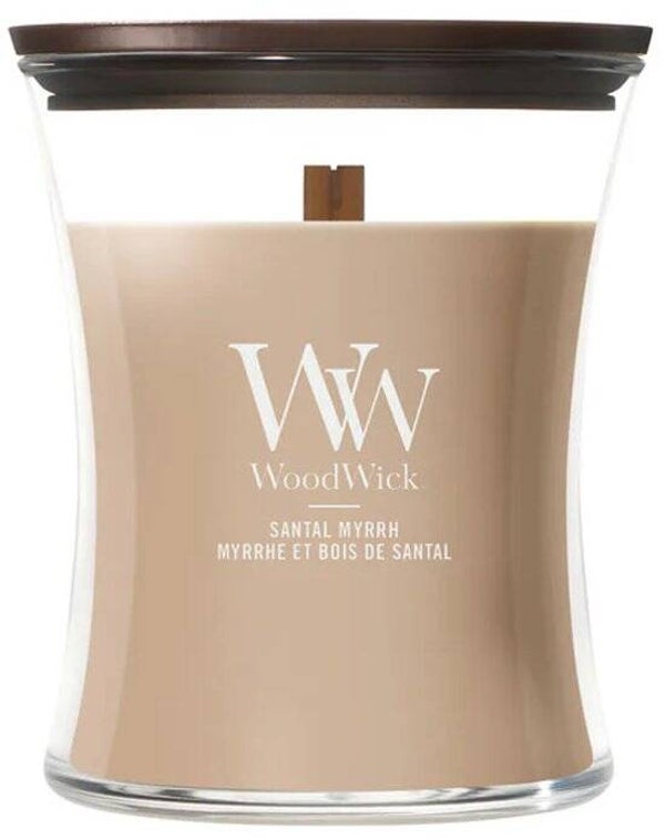 WoodWick Hourglass Medium Geurkaars Santal Myrrh | Tot 60 branduren