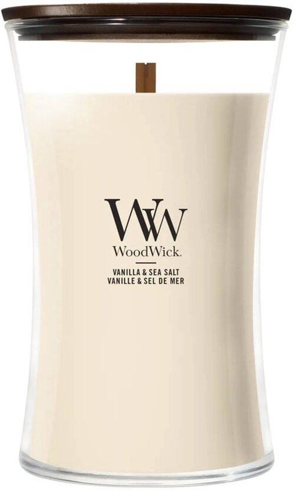 WoodWick Vanilla & Sea Salt Large Geurkaars