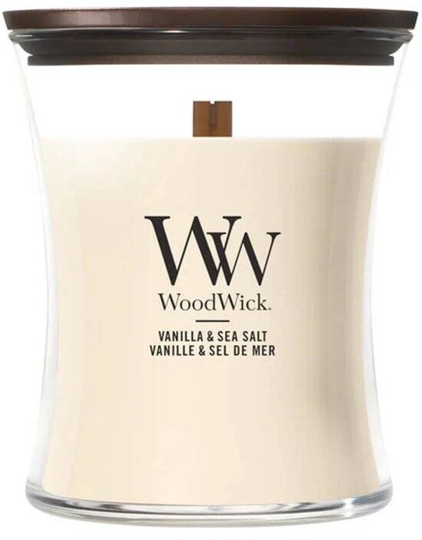 Vanilla & Sea Salt Medium Geurkaars – WoodWick