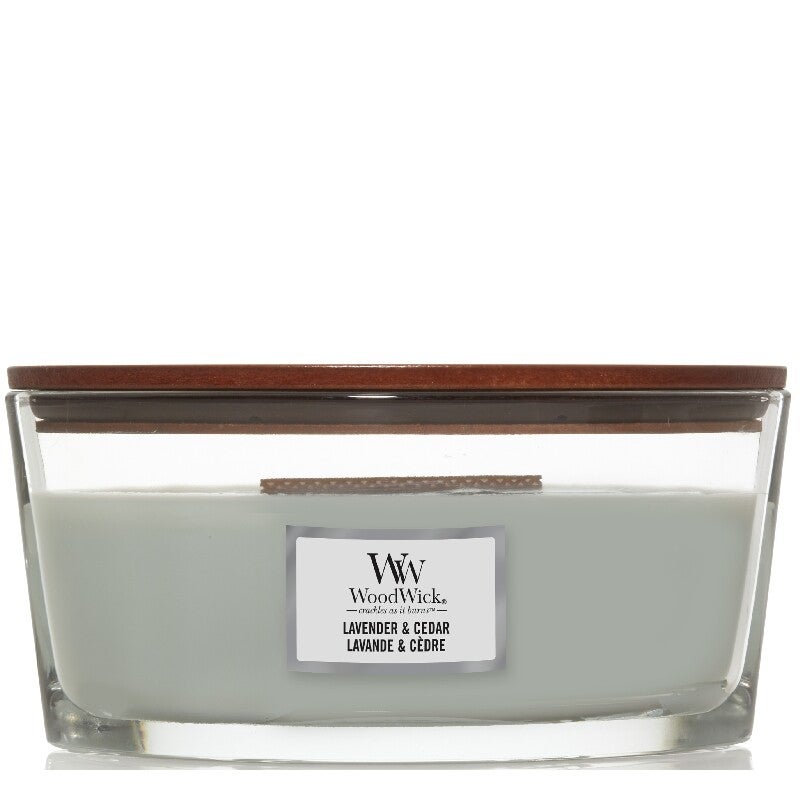 WoodWick Lavender & Cedar Ellipse Geurkaars – HearthWick® Flame
