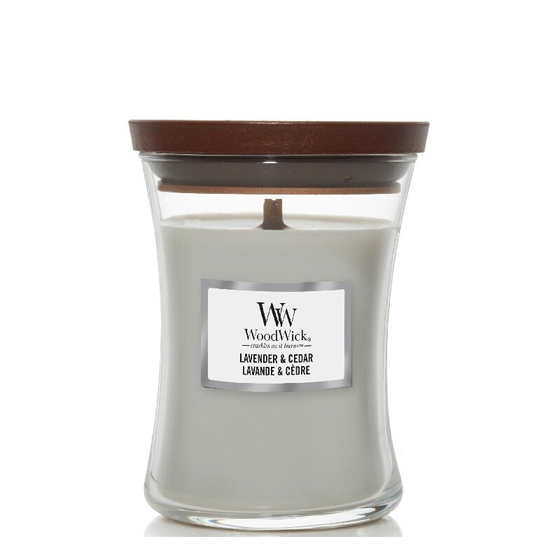 Woodwick Medium Candle Lavender & Cedar