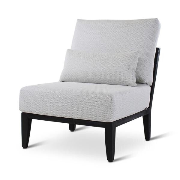 ANAIS center teak ebony, zwarte weving incl kussens grijs