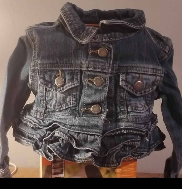 Genuine Kids from OshKosh Toddler Girls Ruffle Hem Denim Jean Jacket 18M