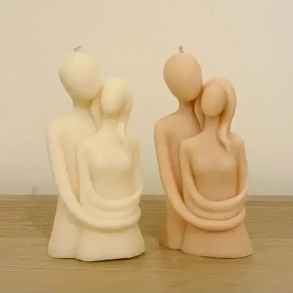 Handgegossene Kerze Lovebirds