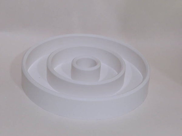 Kerzenständer rund mit Rillen für Stabkerze