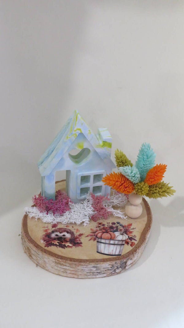 Holzscheibe „Haus“