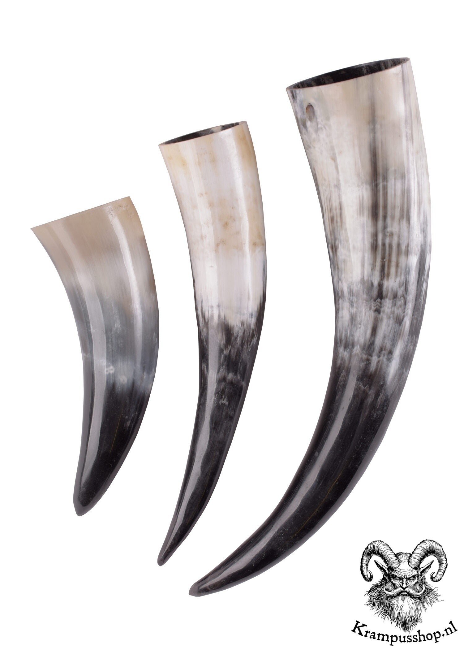 Krampus-Perchten Drinkhoorn, Runderhoorn, ca. 1750 ml.