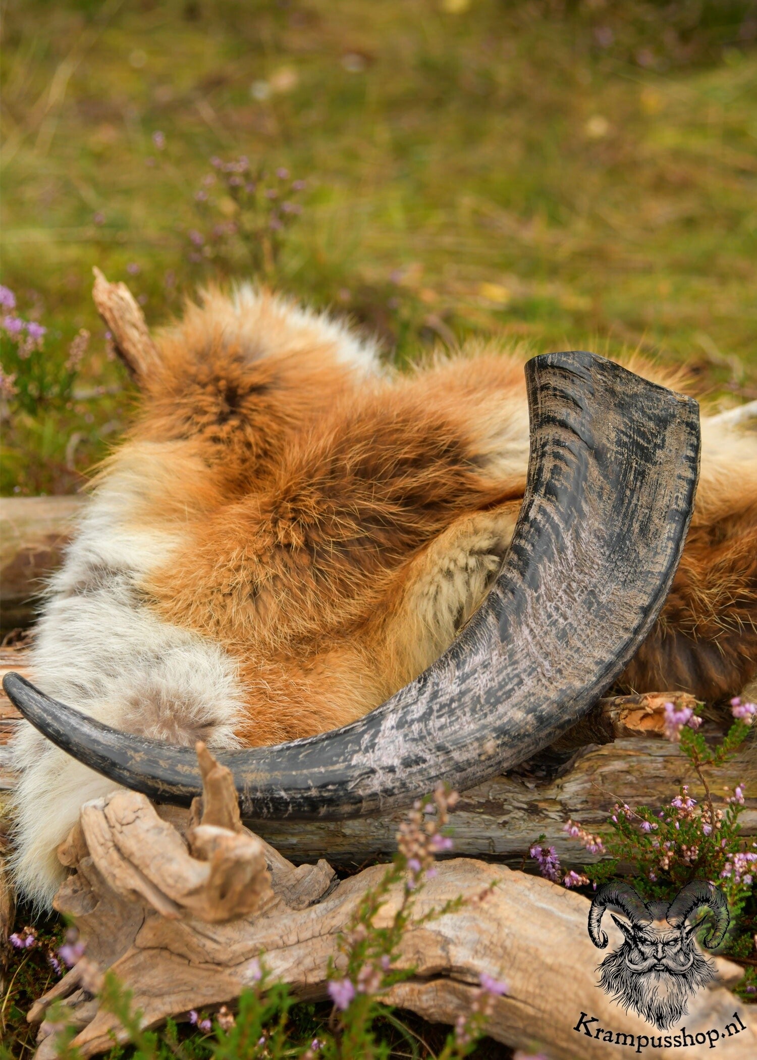 Krampus - Perchten Drinkhoorn van Buffelhoorn, ca. 500 ml.