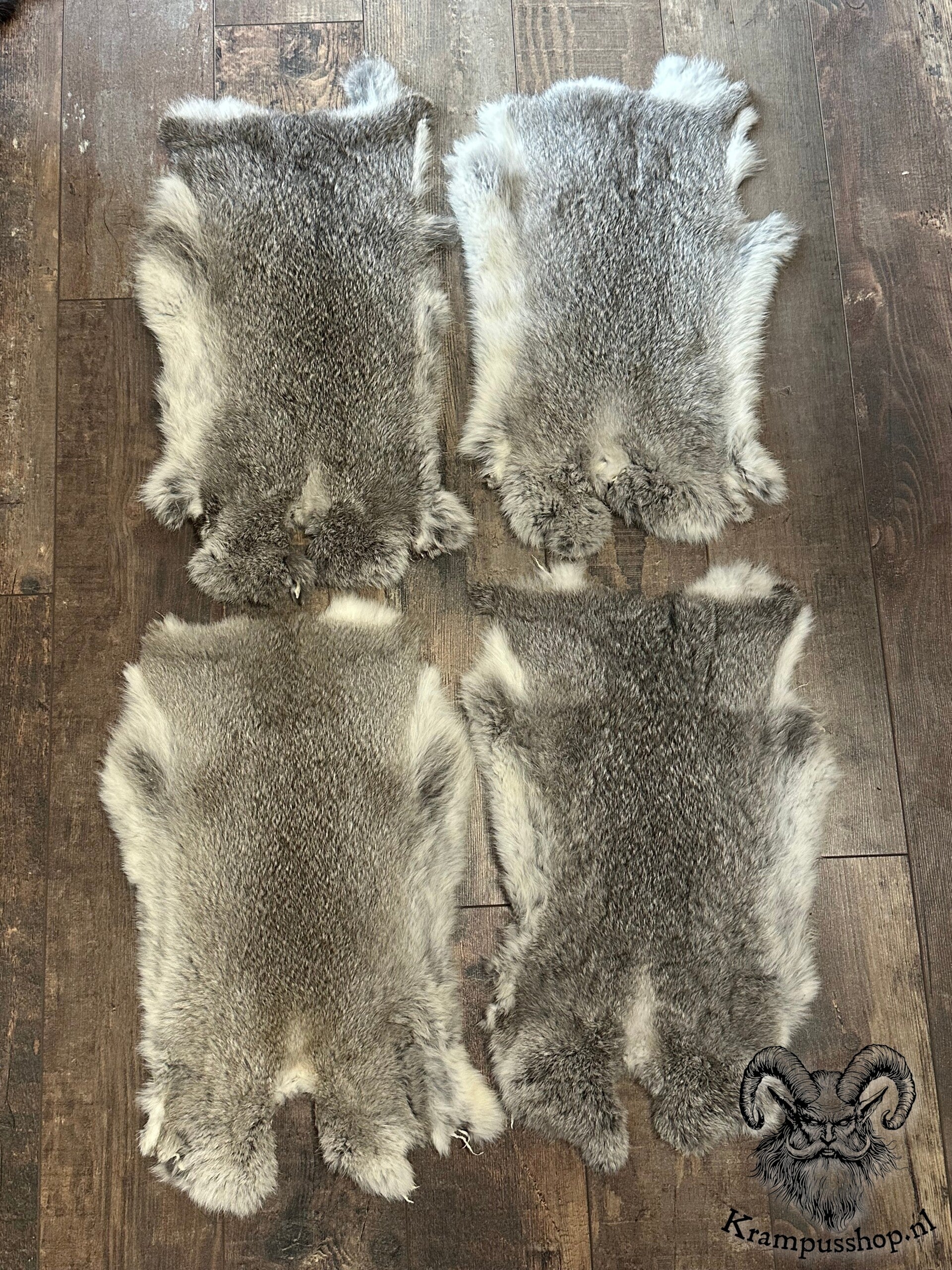 Krampus-Perchten Konijnenvacht Grijs