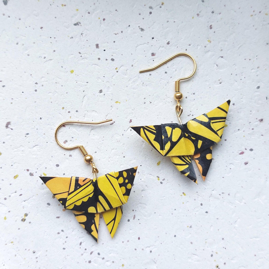 Vlinder origami geel